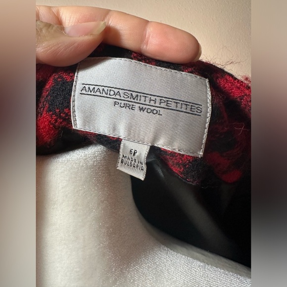 Vintage 90s Amanda smiths petites woman plaid wool blazer size 6p - Picture 5 of 14